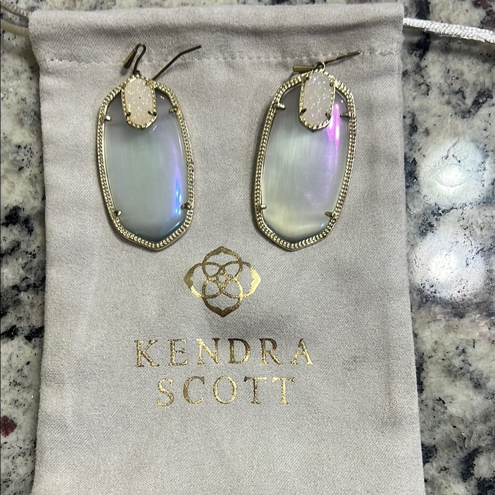 Kendra Scott Opalescent Gold-Framed Earrings